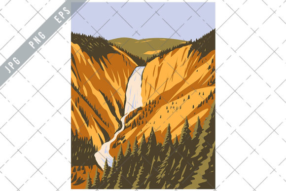 Download Lower Yellowstone Falls WPA Poster Art - Art Collection