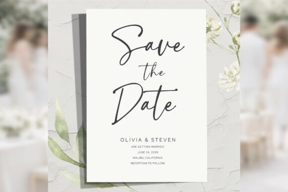 Download Modern Script Save the Date Bd007 - Date Collection