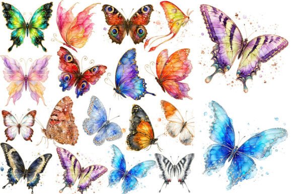 Download Alcohol Ink Butterfly Clipart Bundle - Art Collection