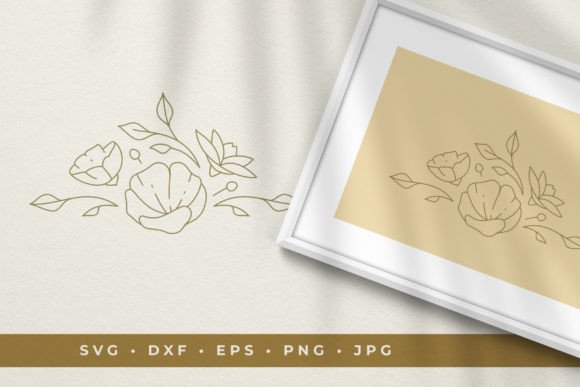 Download Floral Vignette Line Art Design - Art Collection