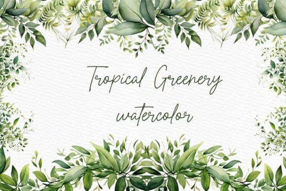 Download Watercolor Tropical Greenery Clipart - Art Collection