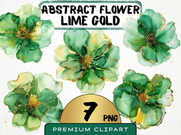 Download Abstract Green Gold Flower Clipart - Art Collection