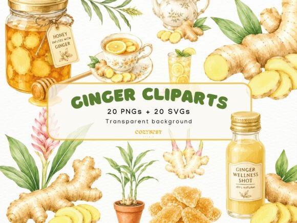 Download Ginger Watercolor Cliparts Botanical PNG - Art Collection