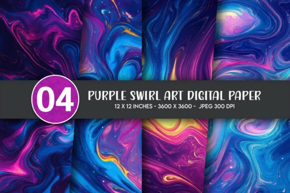Download Purple Swirl Art Digital Paper - Art Collection