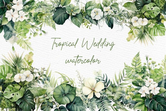 Download Watercolor Tropical Greenery Clipart - Art Collection