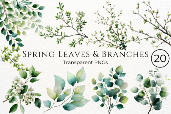Download Spring Leaves and Branches Clipart - Art Collection
