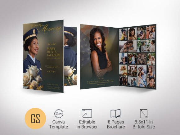 Download Classic Army Tabloid Funeral Program - Premium Resources