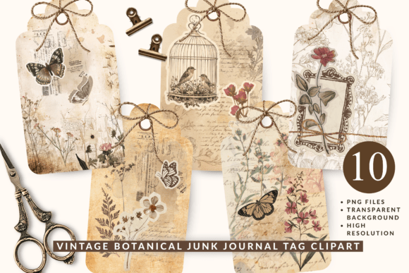 Download Vintage Collage Junk Journal Tag Clipart - Art Collection