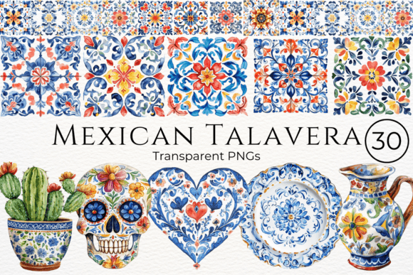 Download Mexican Talavera Watercolor Cliparts - Art Collection