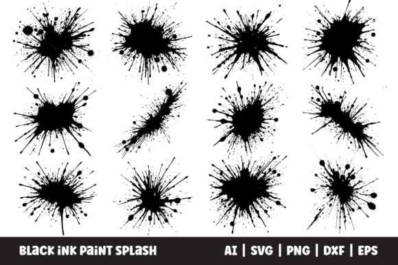 Download Black Ink Paint Splash Vector Clipart - Art Collection