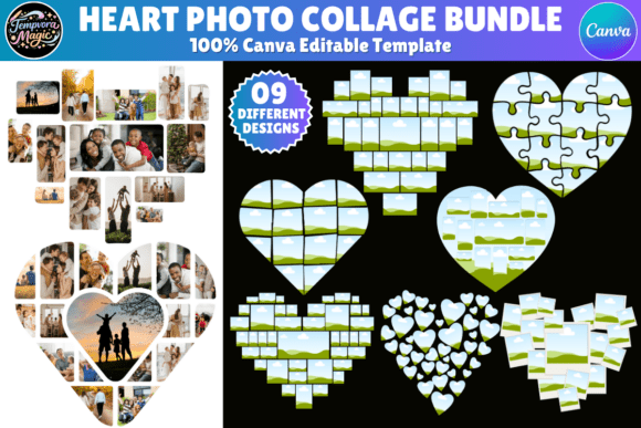 Download Heart Photo Collage Editable Template - Art Collection