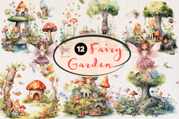 Download Fairy Garden Watercolor Clipart - Art Collection